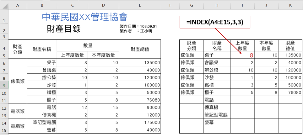 Excel index1